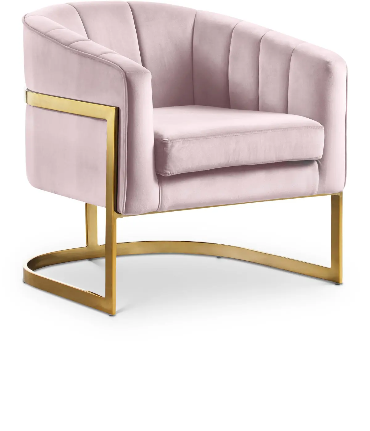 Carter Pink Velvet Accent Chair 1