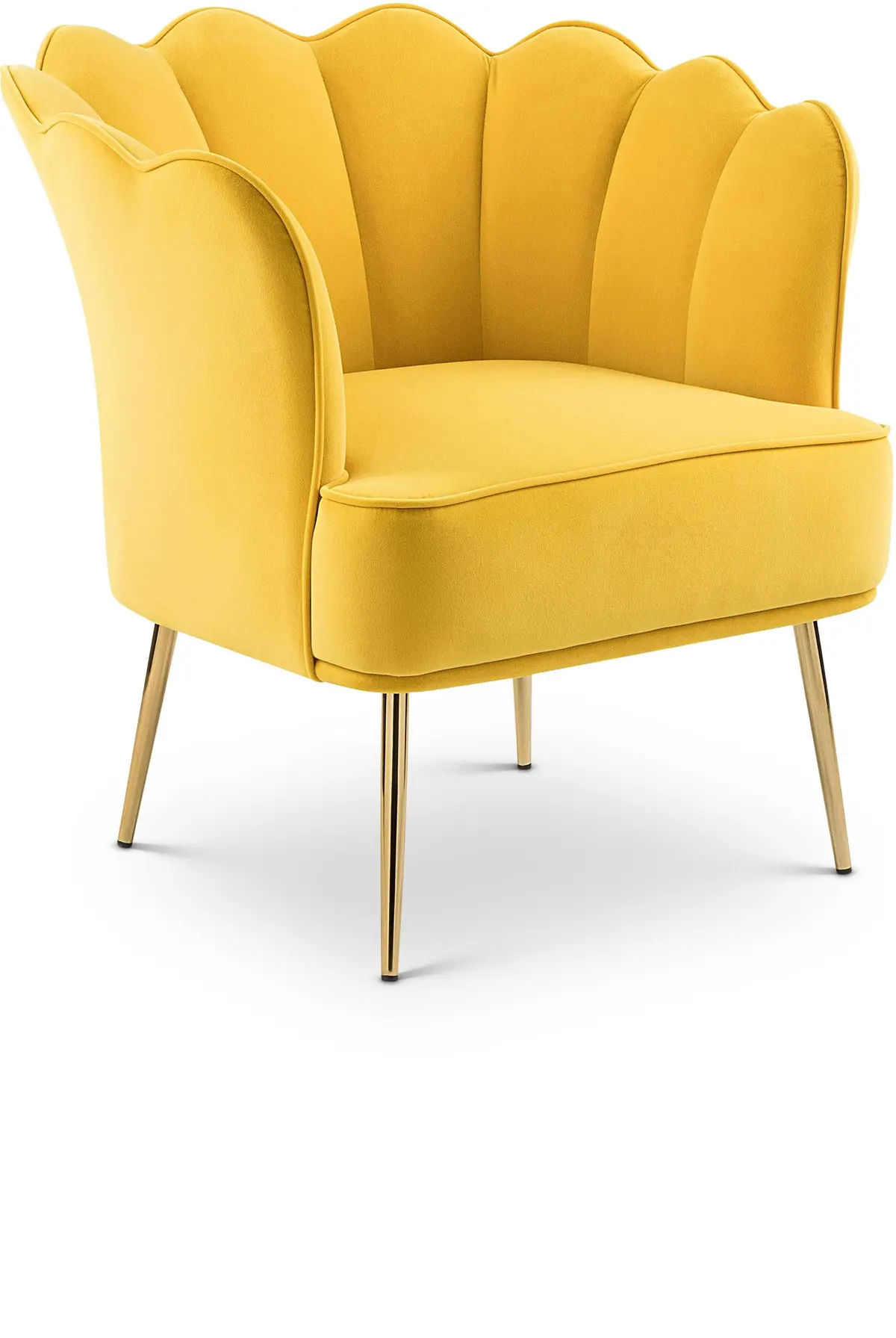 Jester Yellow Velvet Accent Chair 1