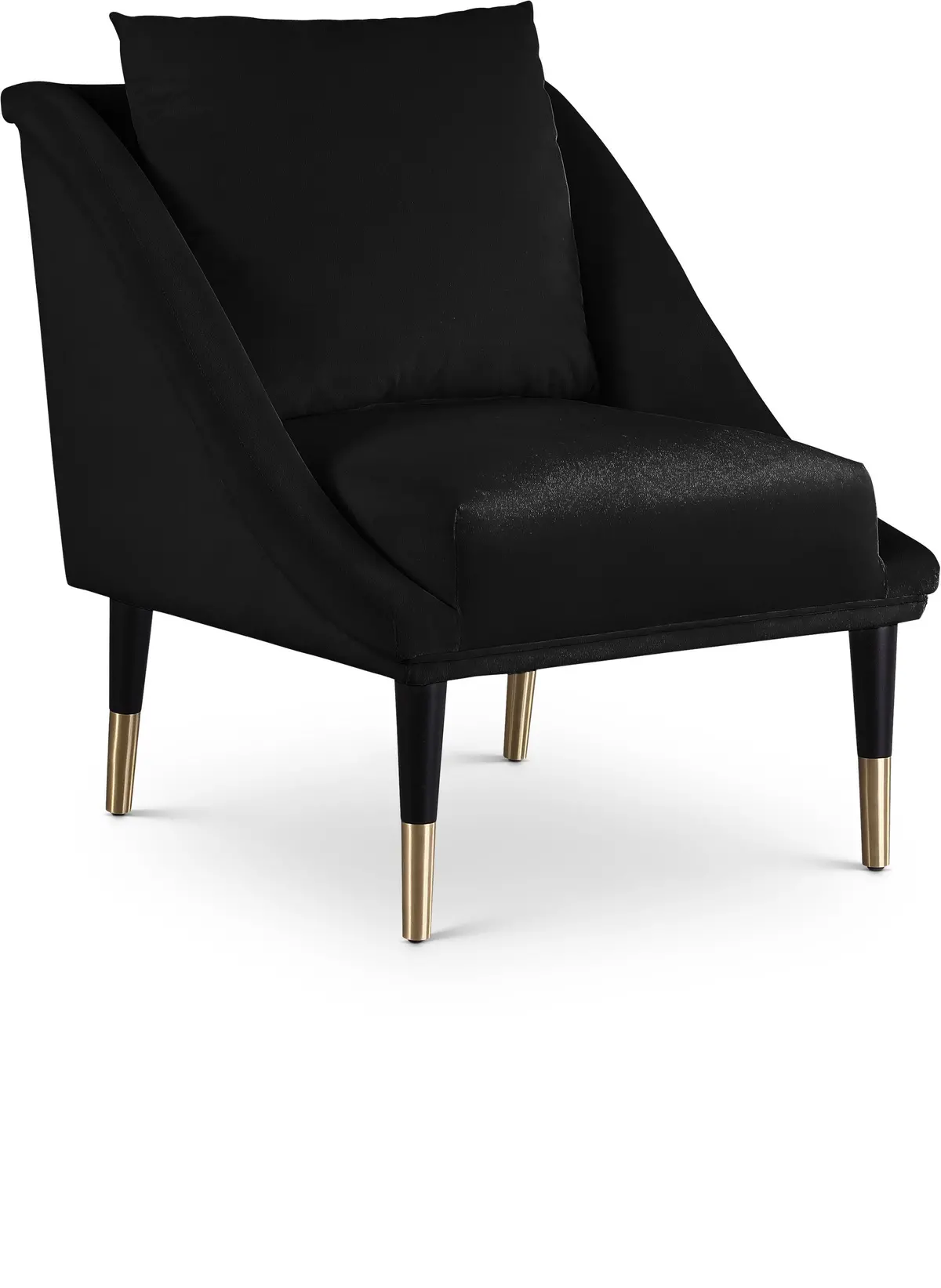 Elegante Black Velvet Accent Chair 1