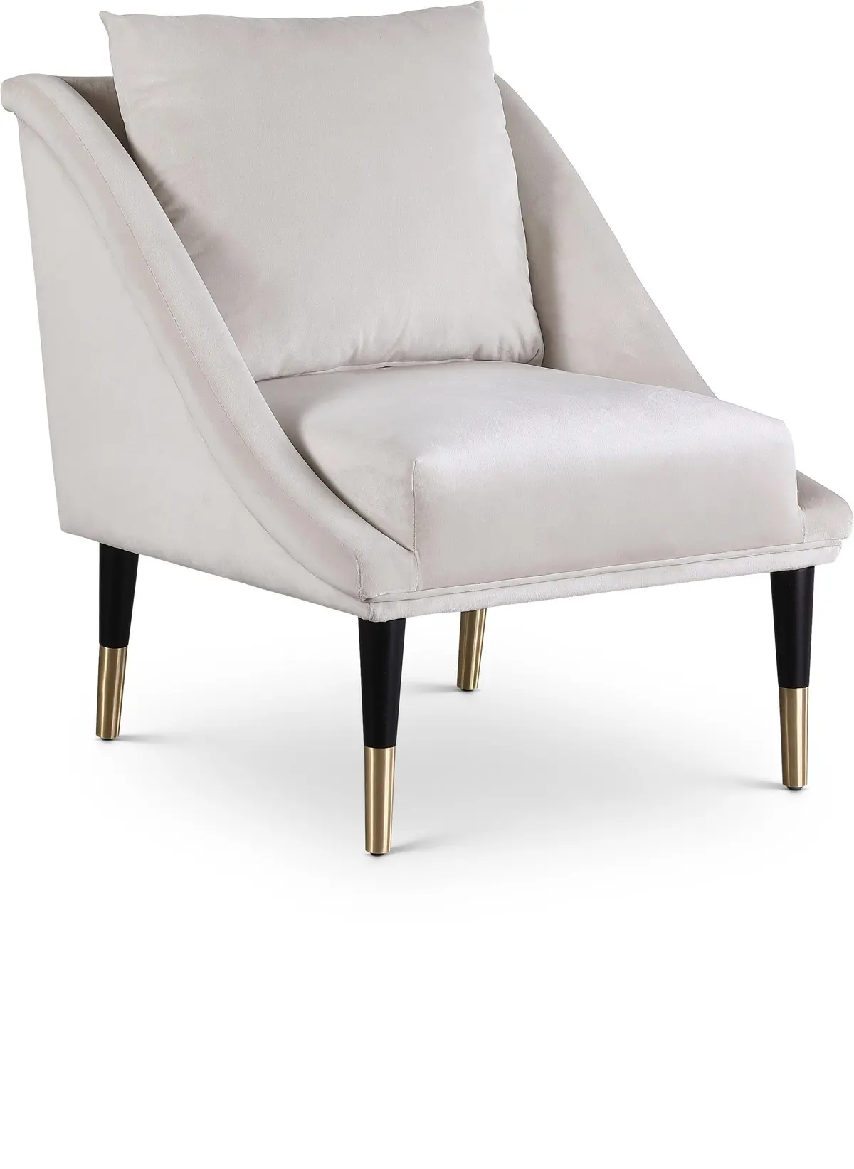 Elegante Cream Velvet Accent Chair 1