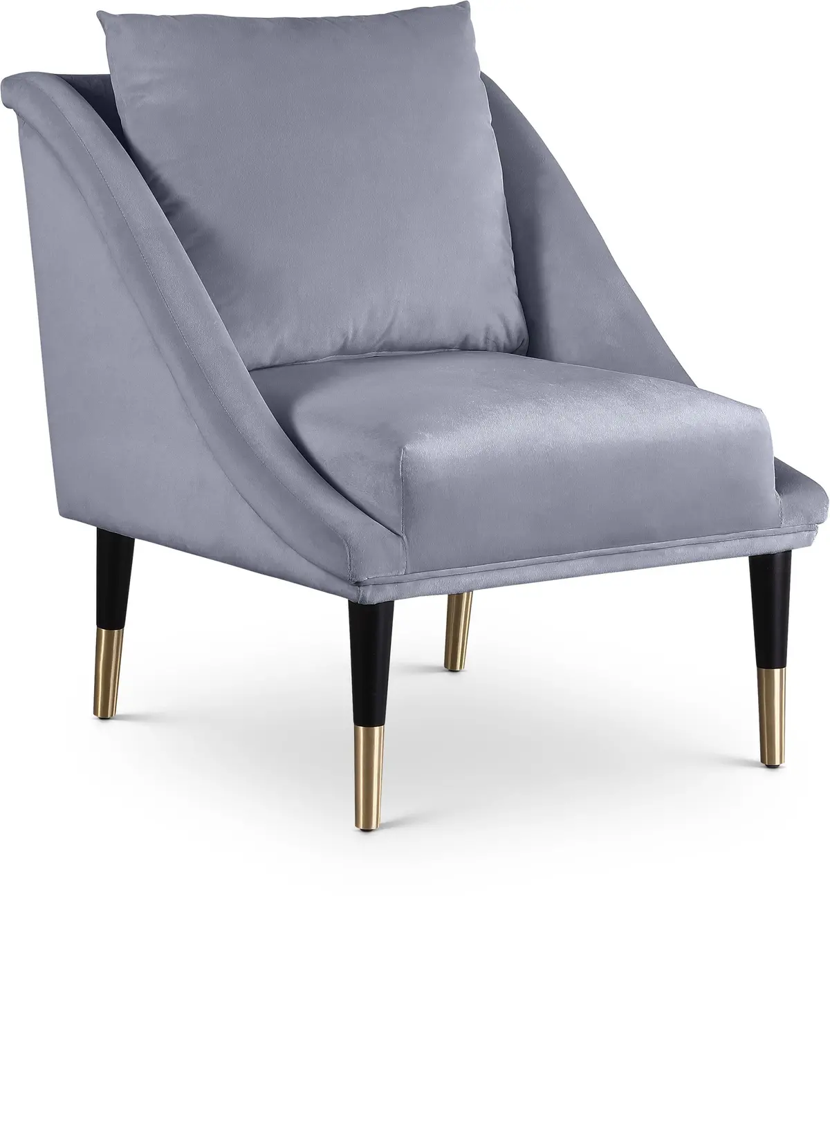 Elegante Grey Velvet Accent Chair 1
