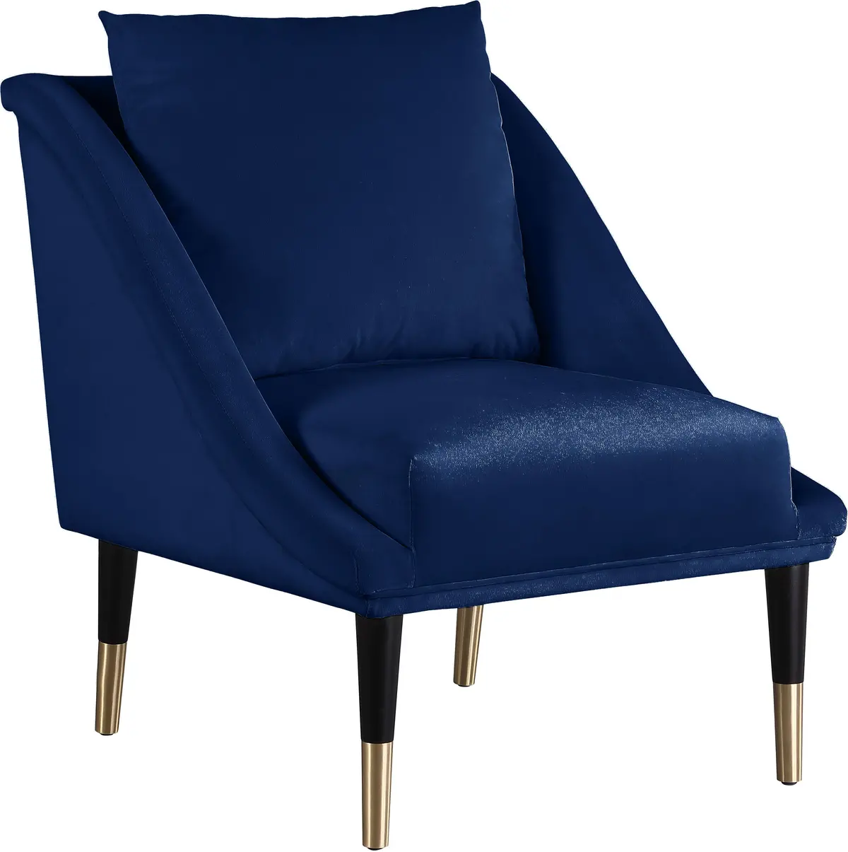 Elegante Navy Velvet Accent Chair 1