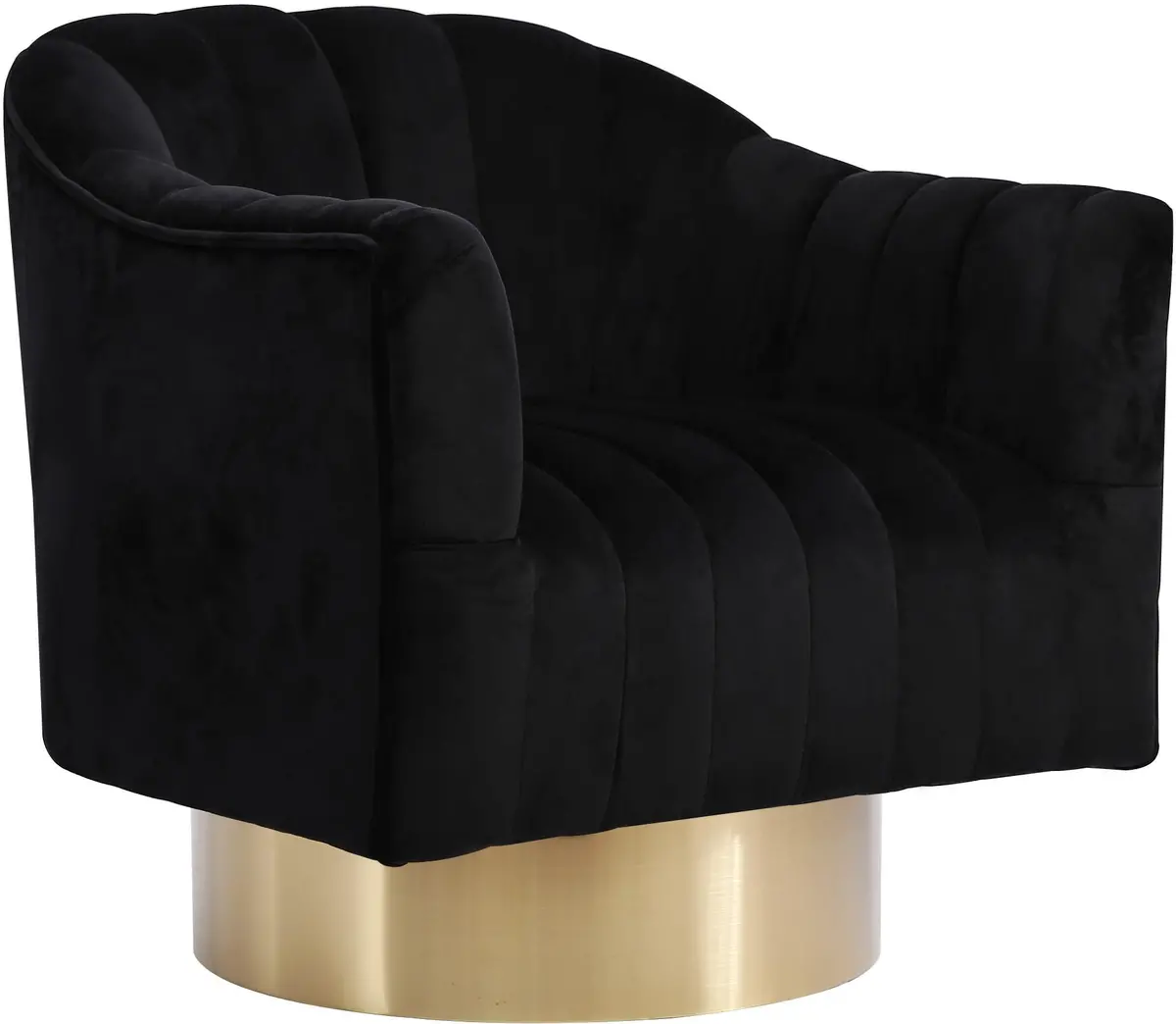 Farrah Black Velvet Accent Chair 1