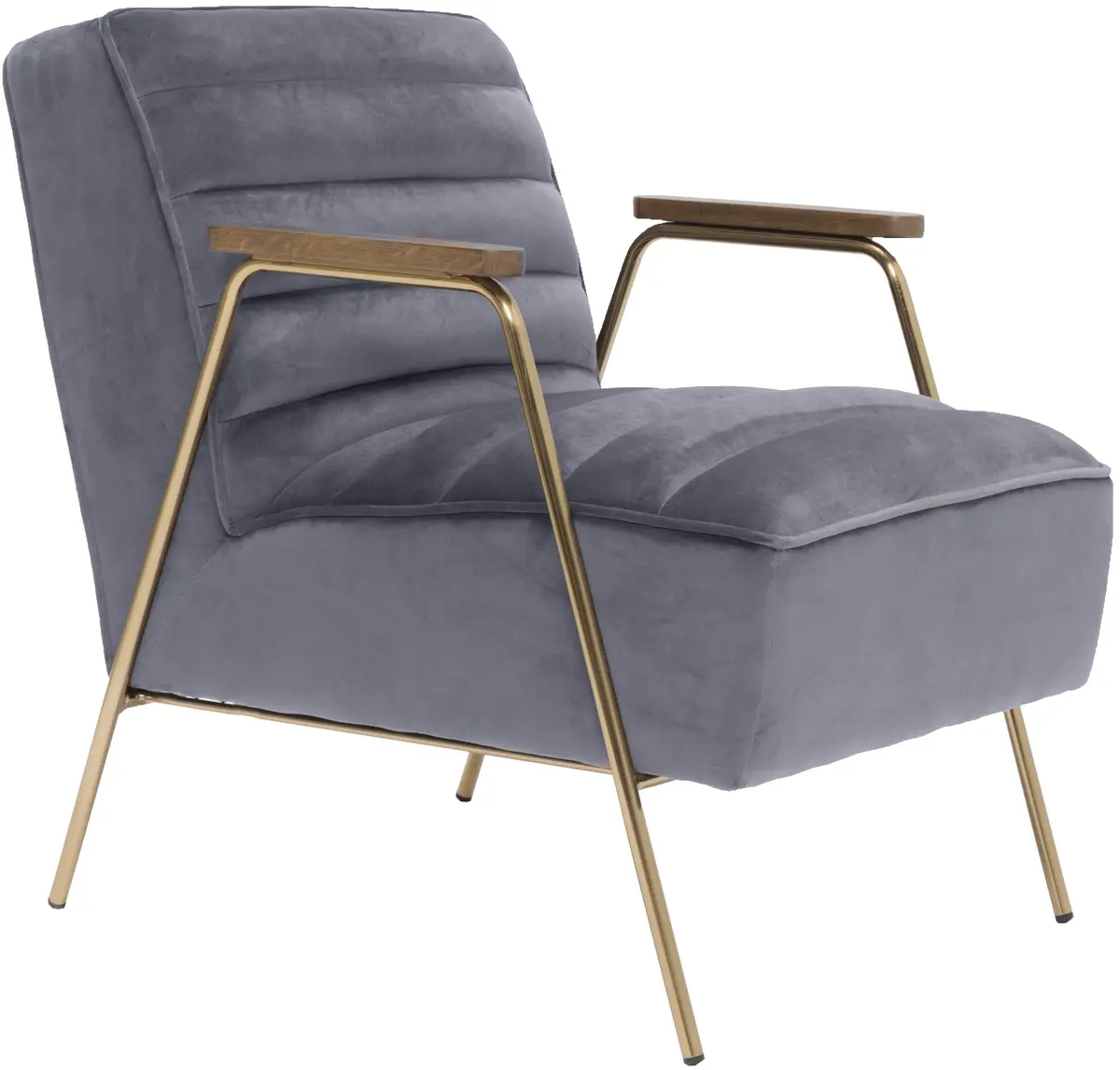 Woodford Grey Velvet Accent Chair 1