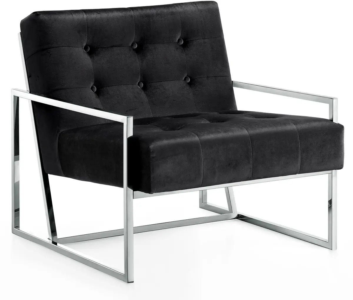 Alexis Black Velvet Accent Chair 1