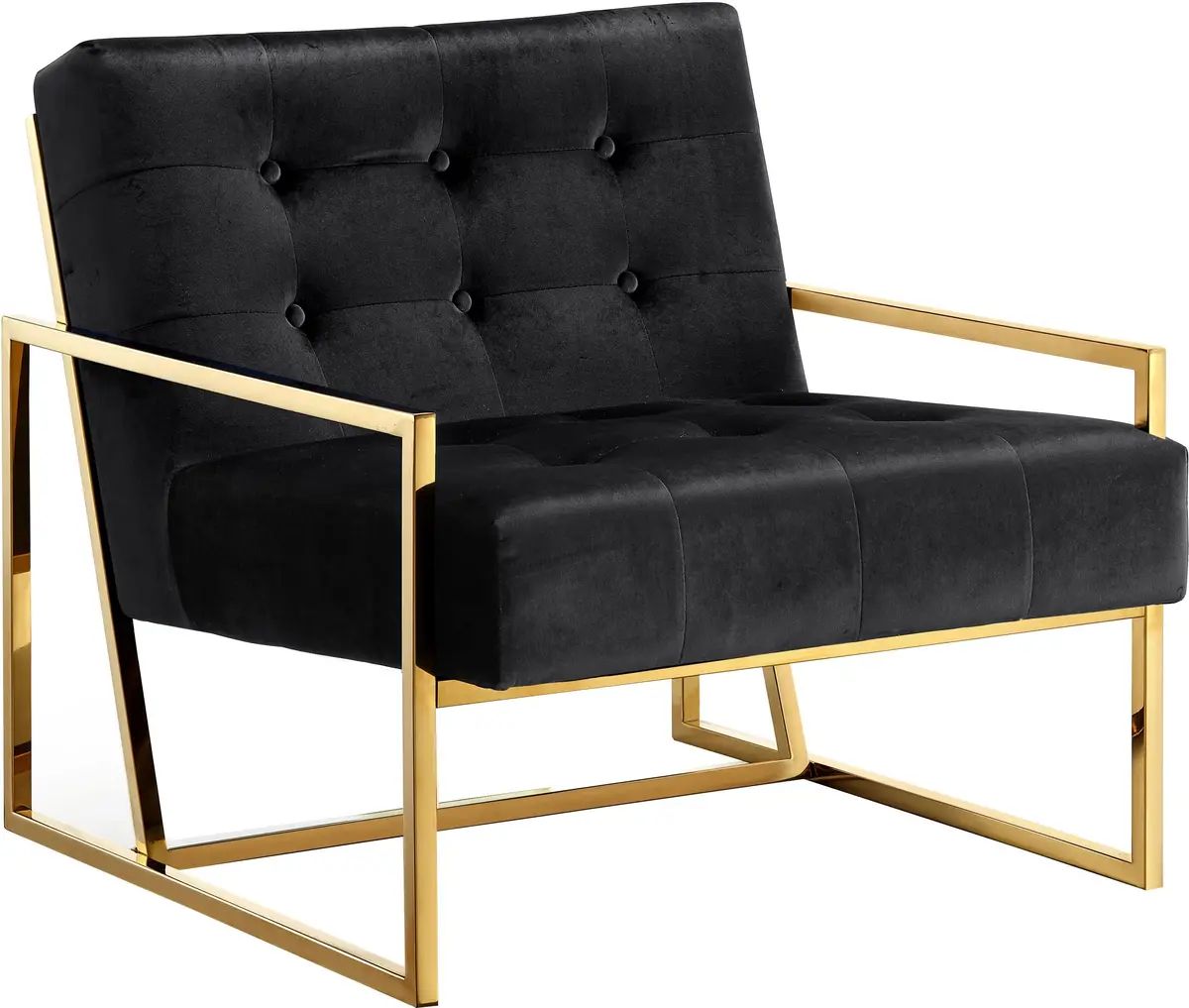 Pierre Black Velvet Accent Chair 1