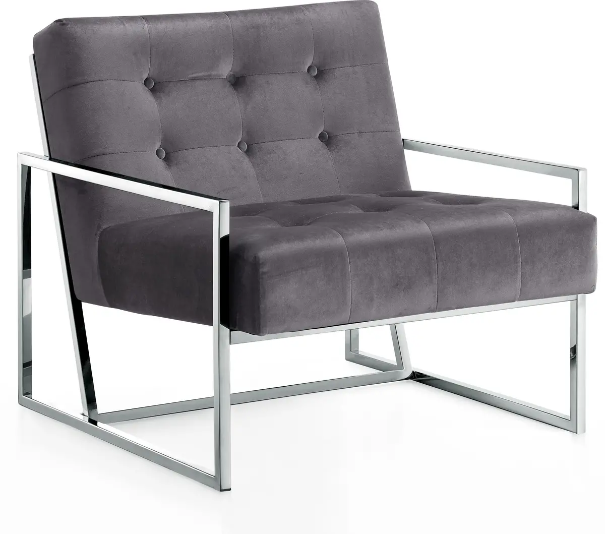 Alexis Grey Velvet Accent Chair 1