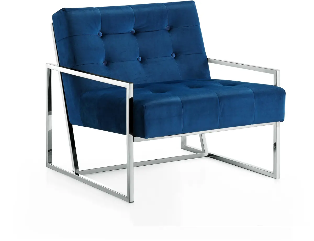 Alexis Navy Velvet Accent Chair 1