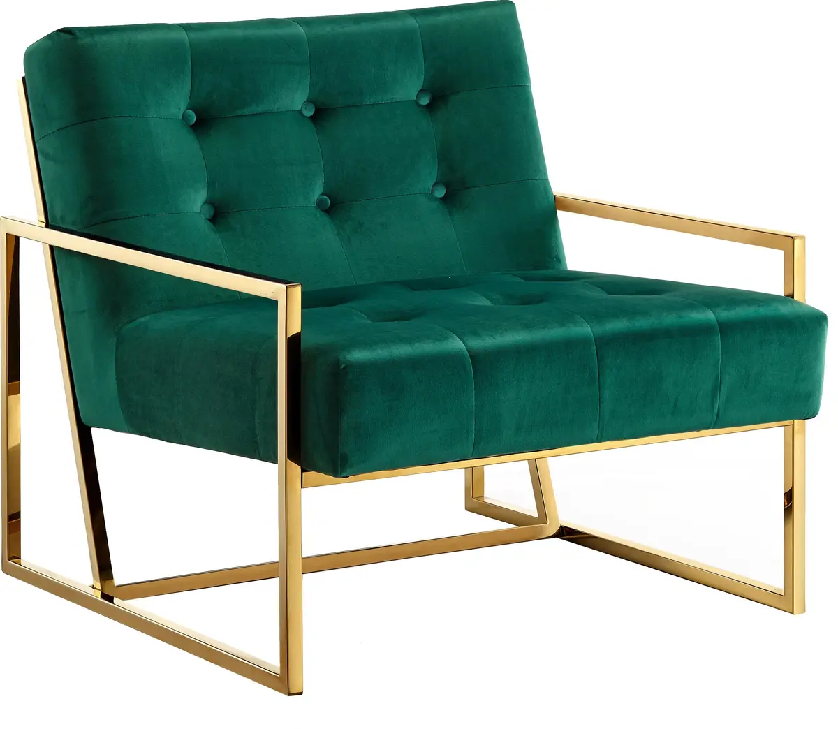 Pierre Green Velvet Accent Chair 1