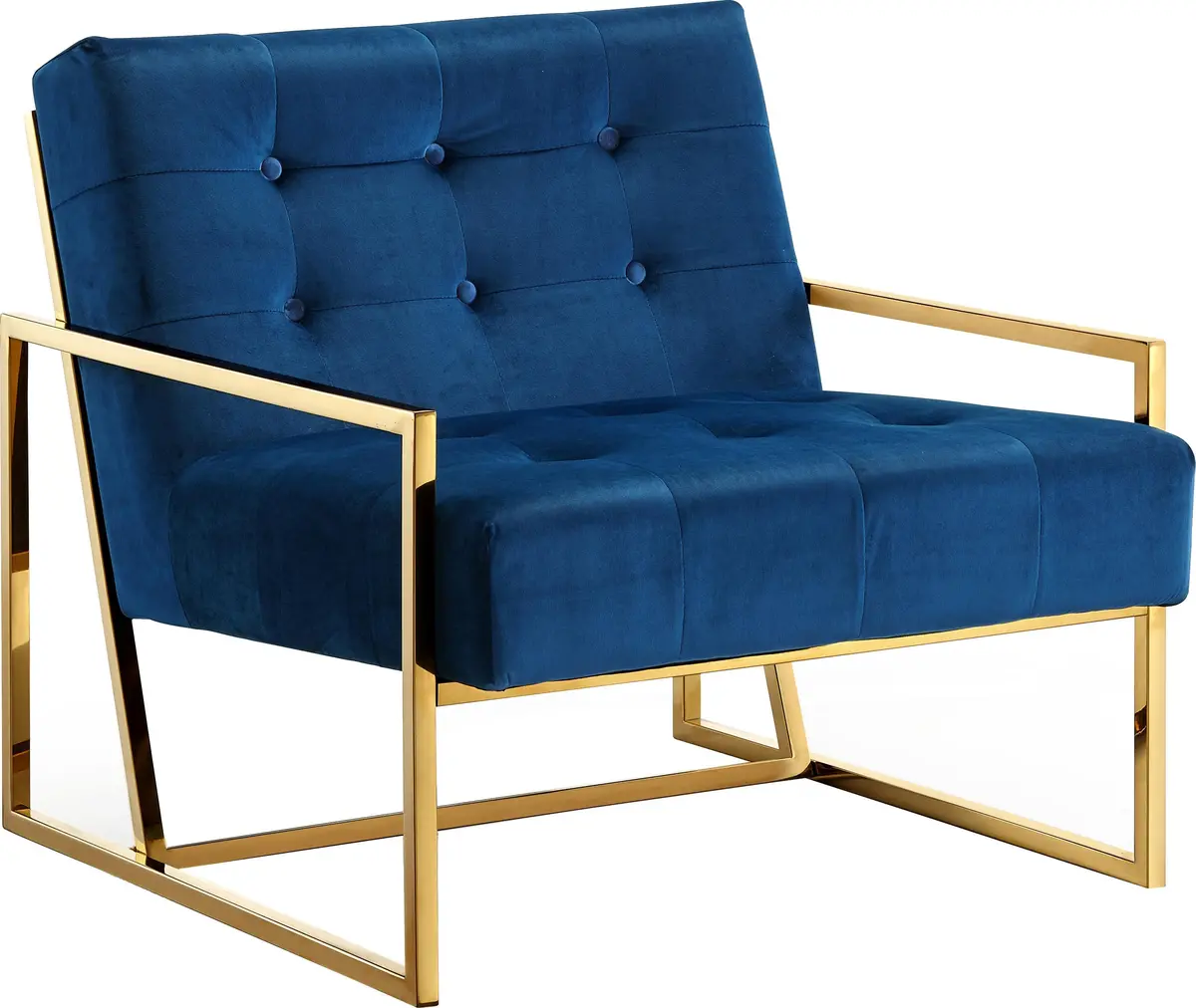 Pierre Navy Velvet Accent Chair 1