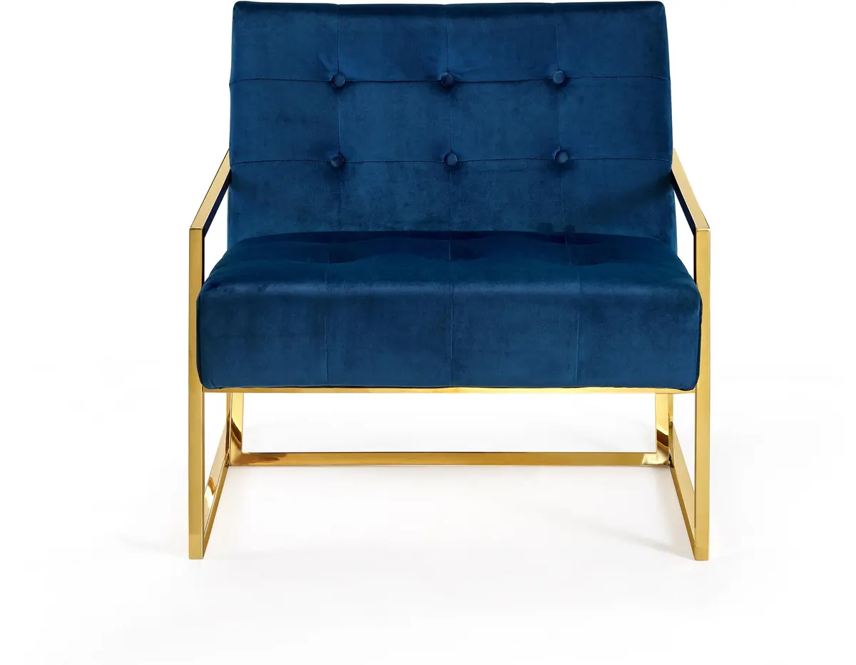 Pierre Navy Velvet Accent Chair 2