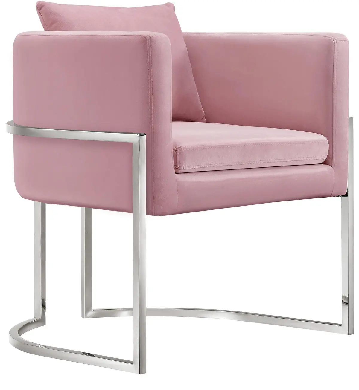 Pippa Pink Velvet Accent Chair 1
