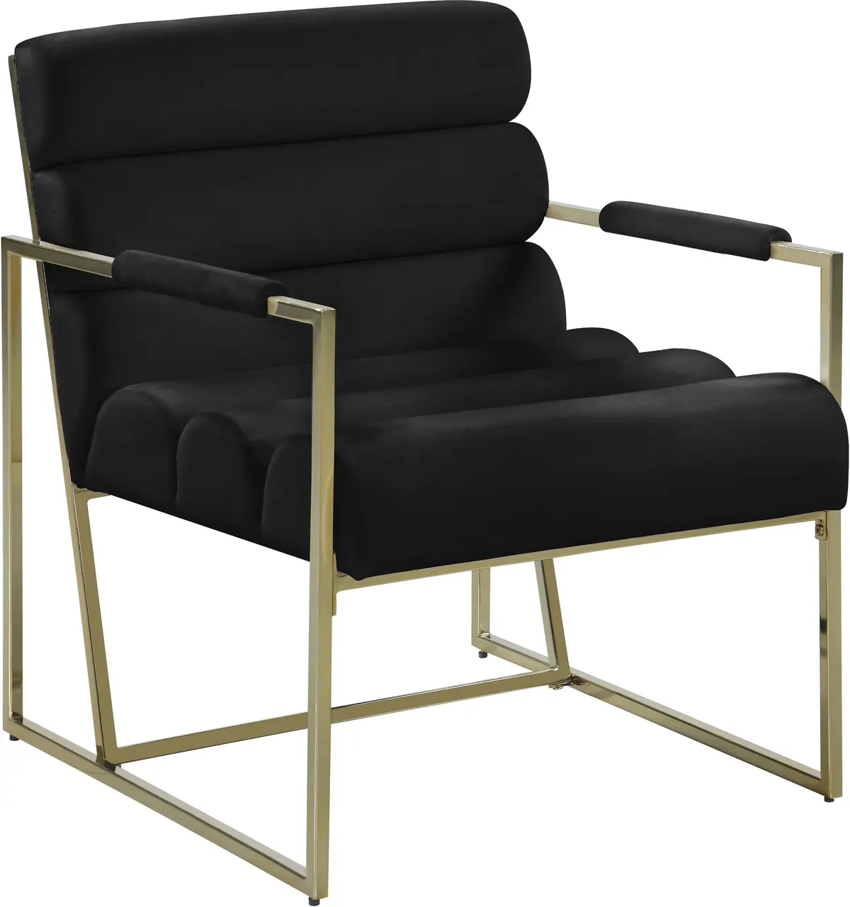 Wayne Black Velvet Accent Chair 1
