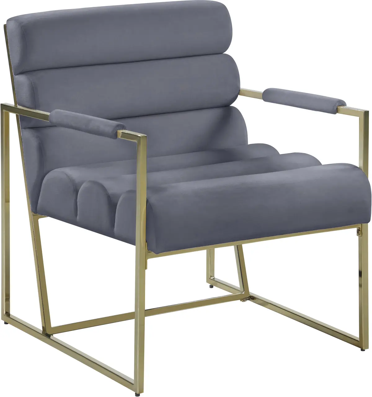 Wayne Grey Velvet Accent Chair 1