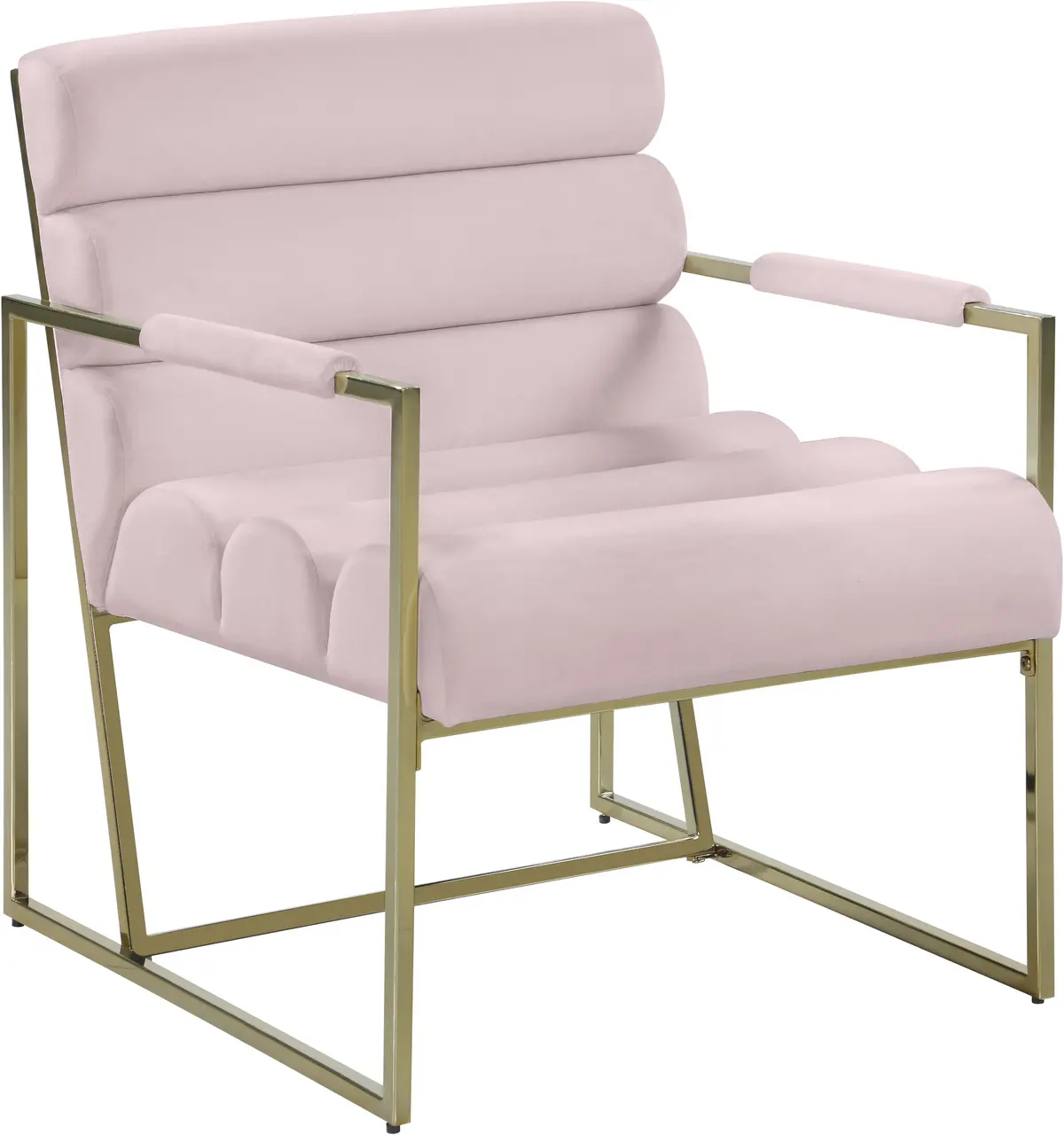Wayne Pink Velvet Accent Chair 1