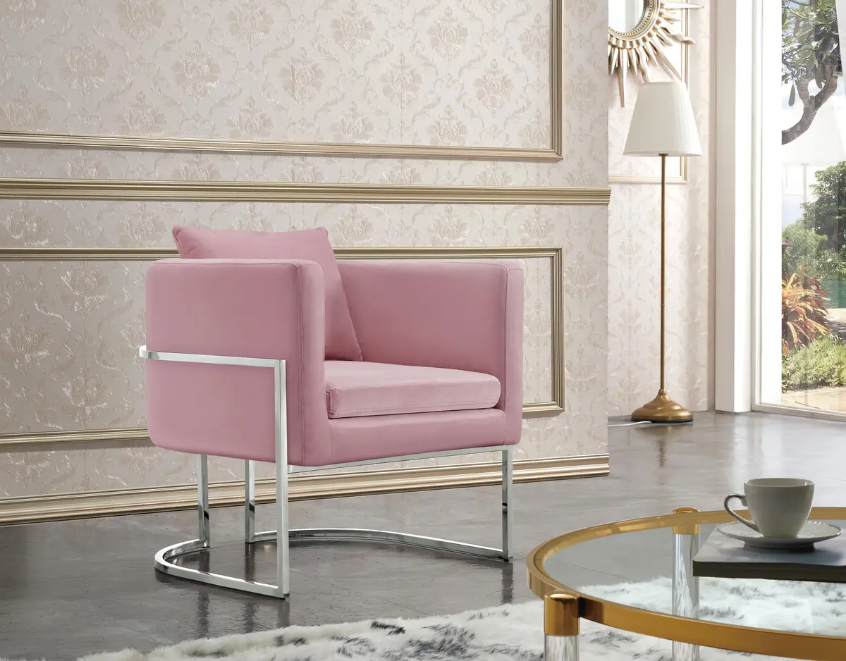 Pippa Pink Velvet Accent Chair 2