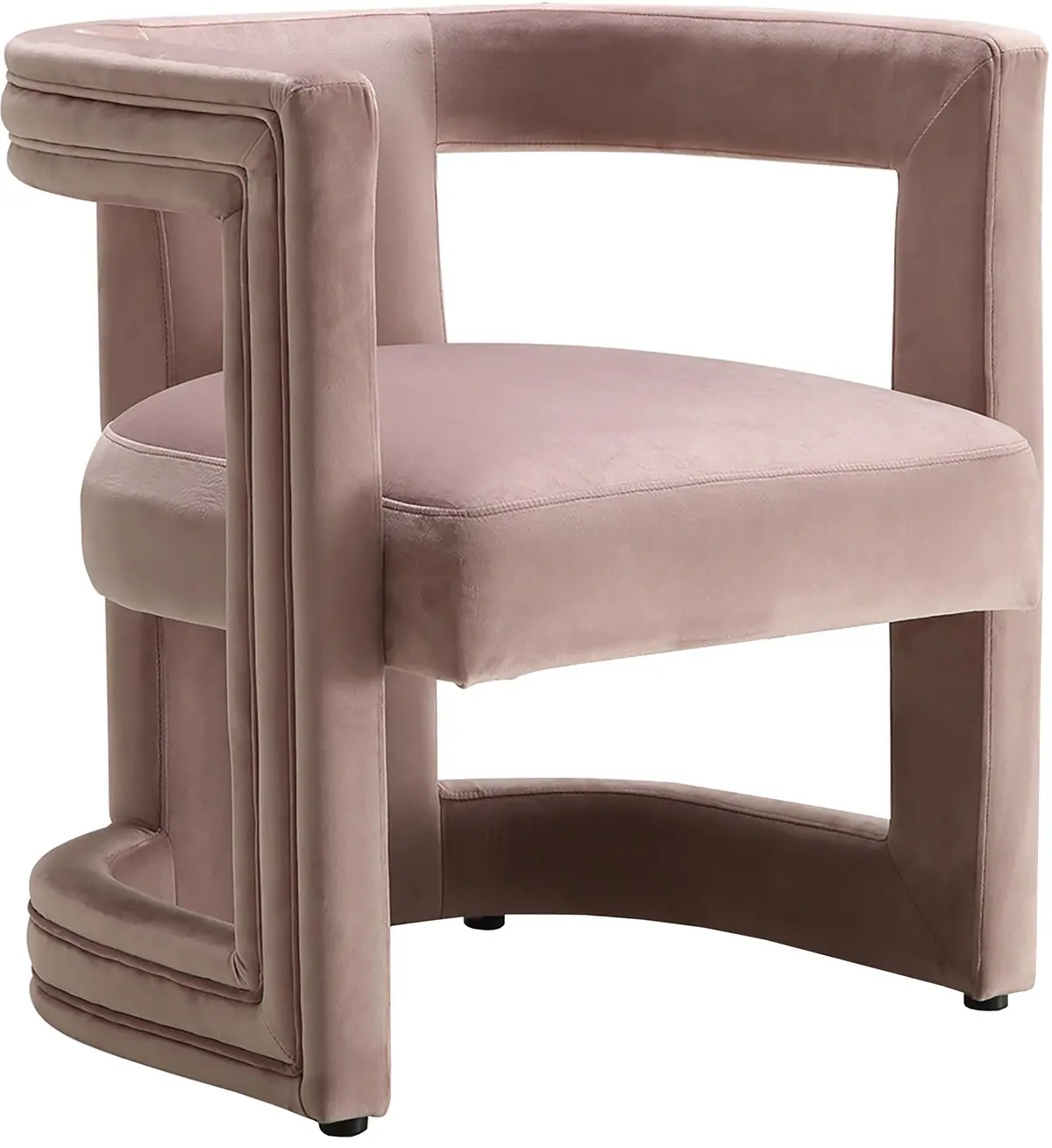 Blair Pink Velvet Accent Chair 1