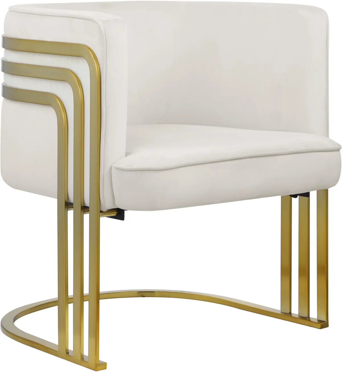 Rays Cream Velvet Accent Chair 1
