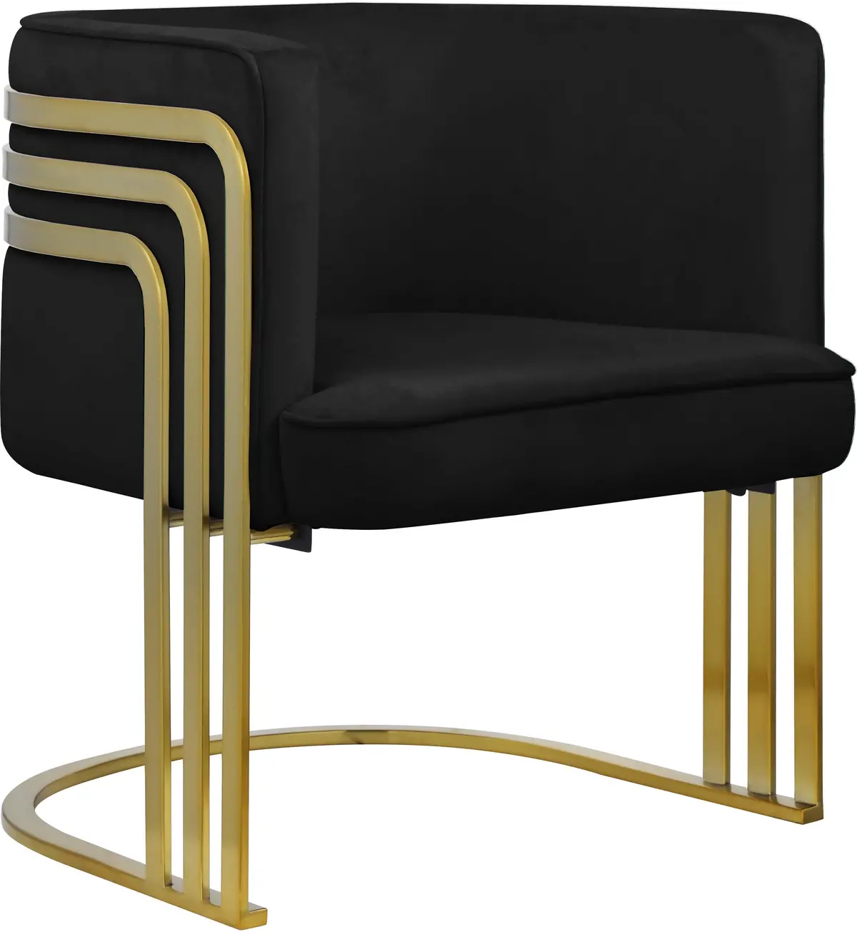 Rays Black Velvet Accent Chair 1