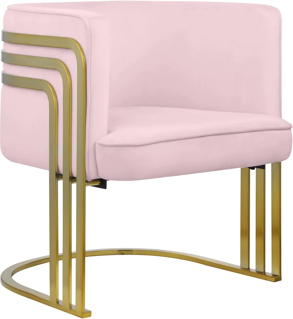Rays Pink Velvet Accent Chair 1