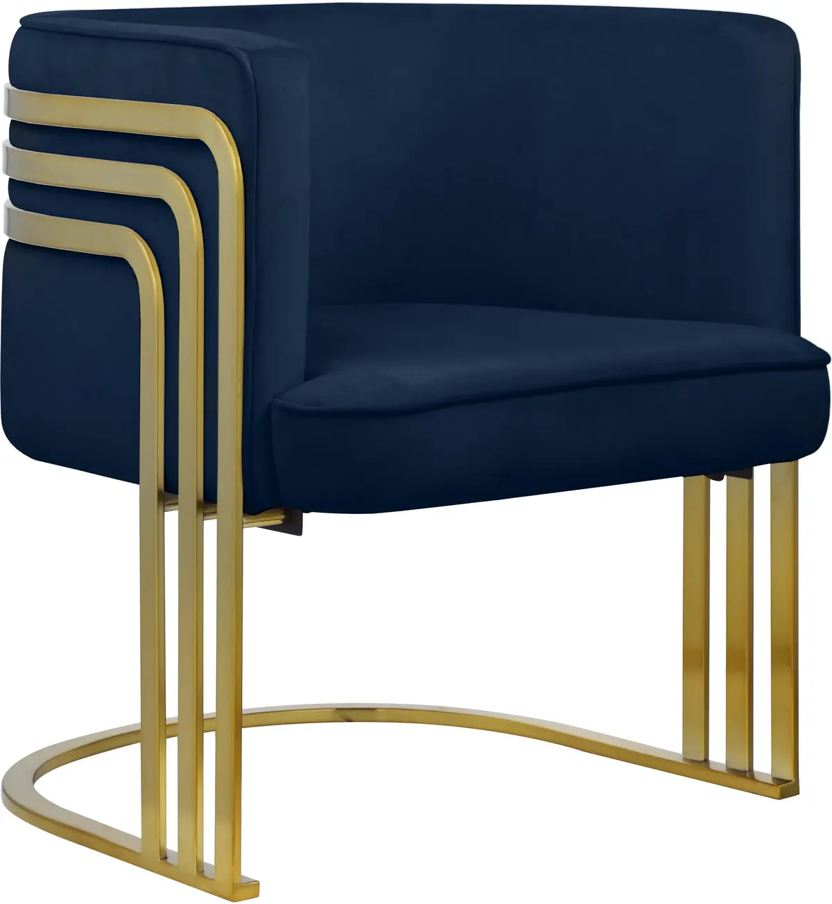 Rays Navy Velvet Accent Chair 1