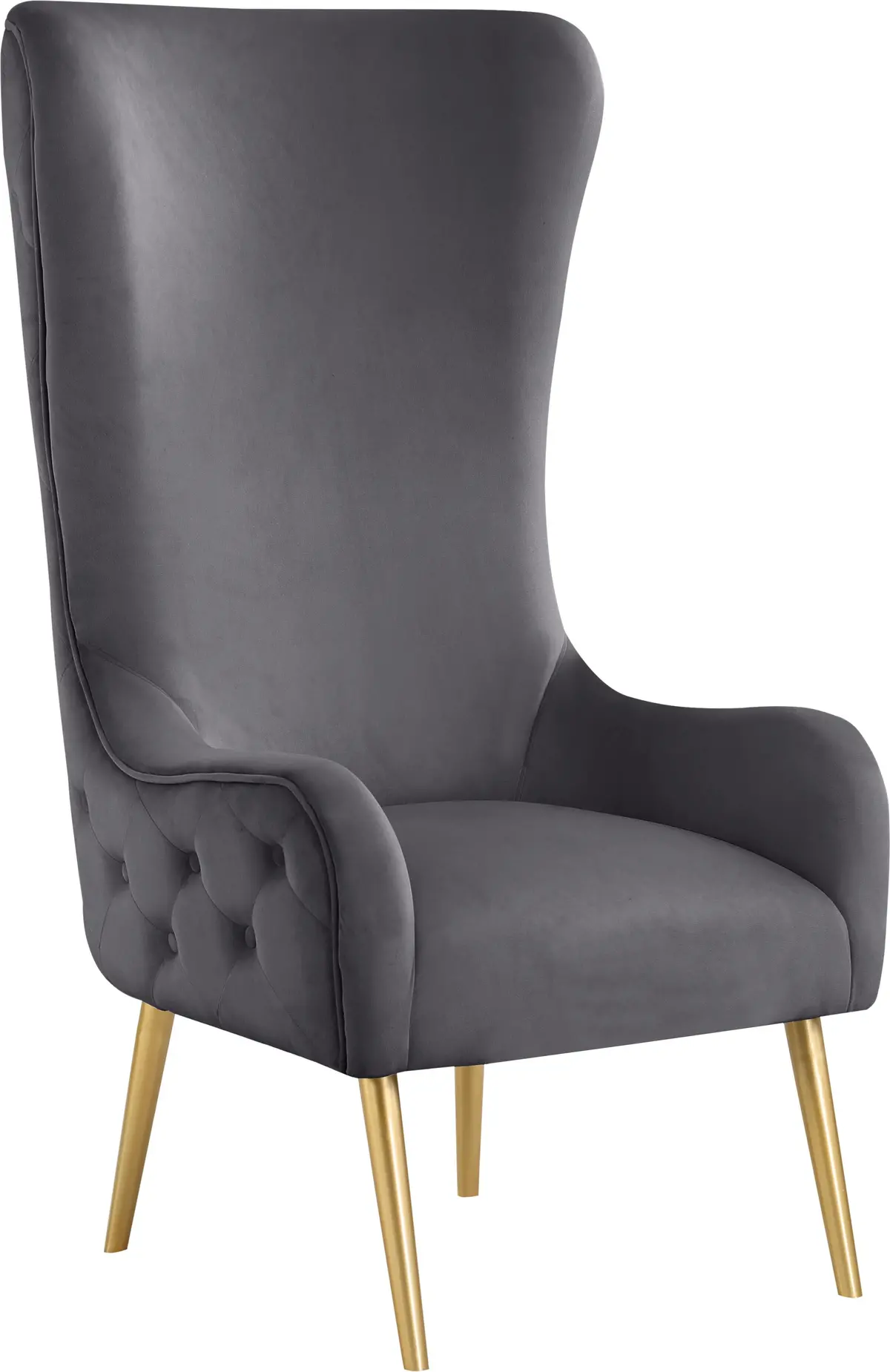 Alexander Grey Velvet Accent Chair 1