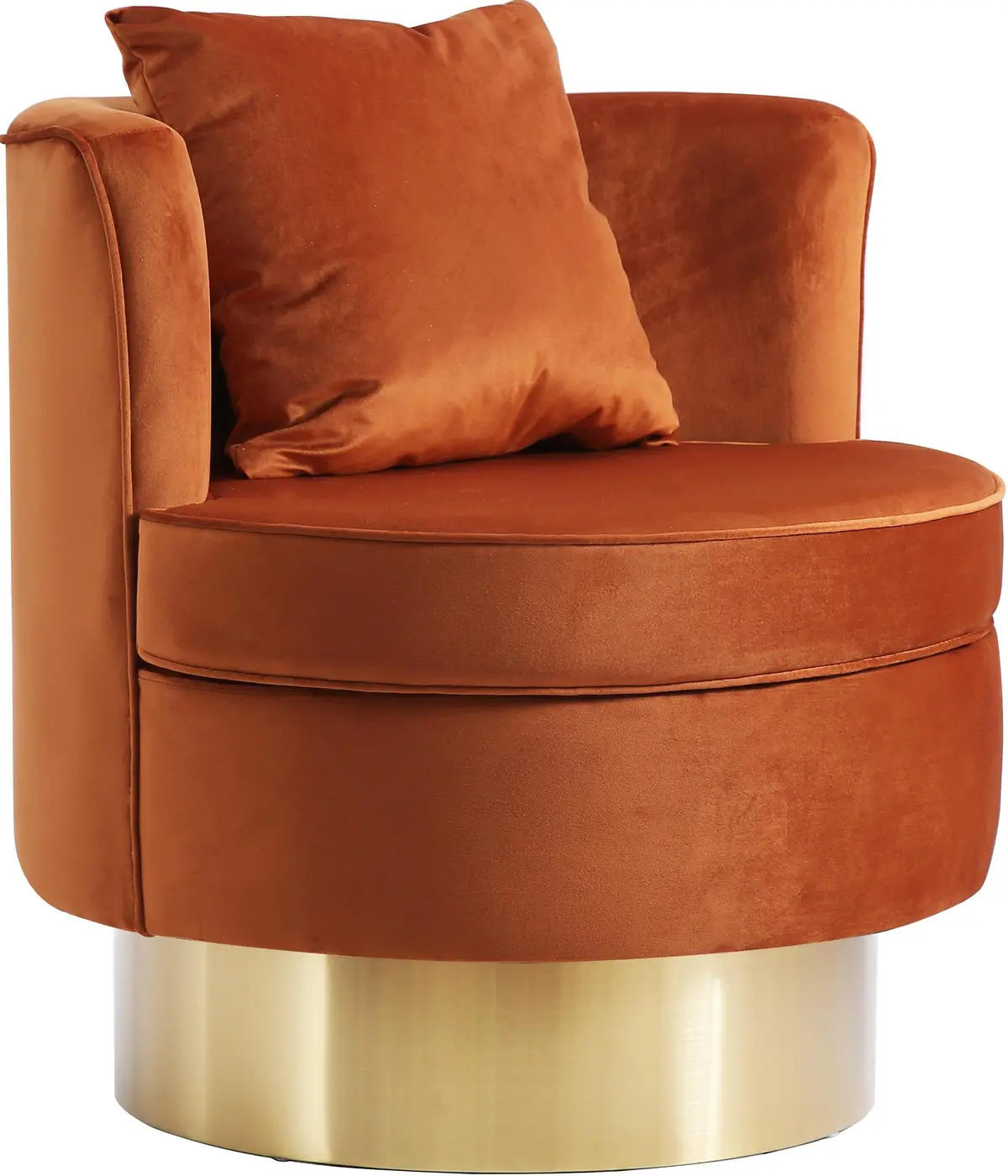 Kendra Cognac Velvet Accent Chair 1