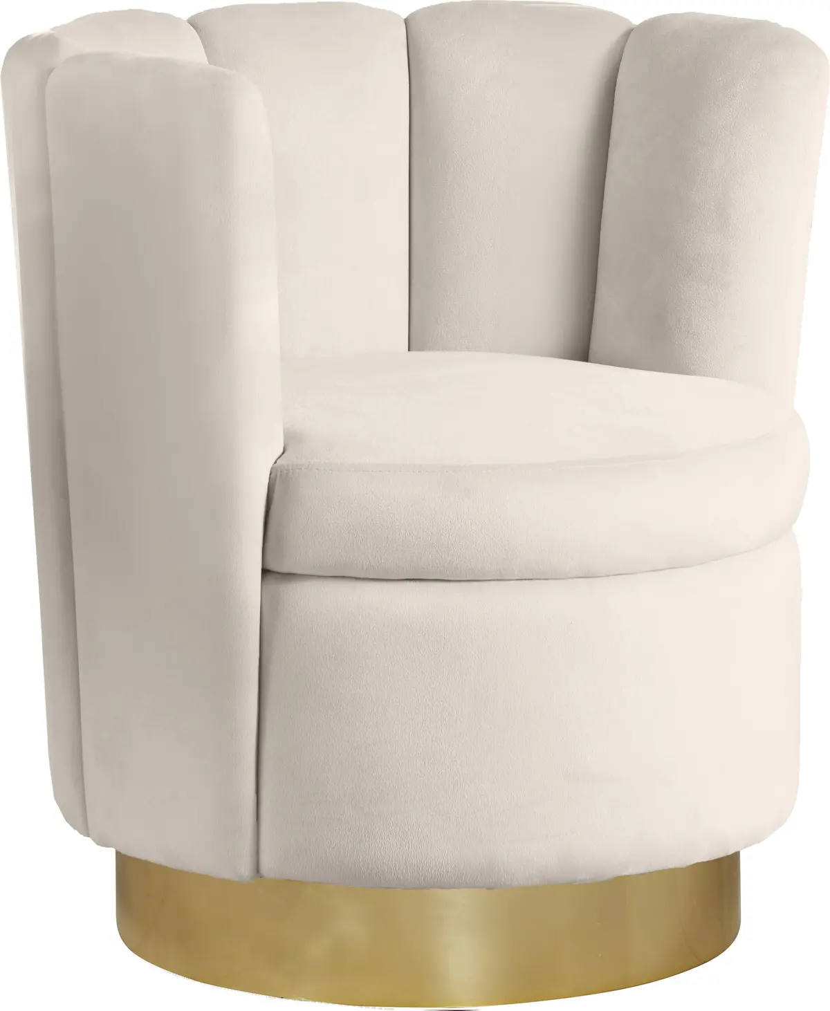 Lily Cream Velvet Accent Chair 1