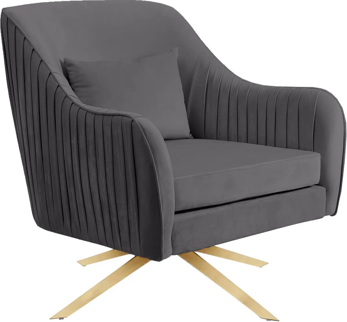 Paloma Grey Velvet Accent Chair 1