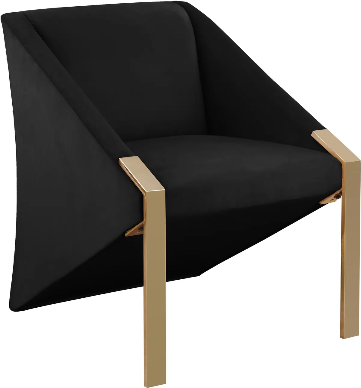 Rivet Black Velvet Accent Chair 1