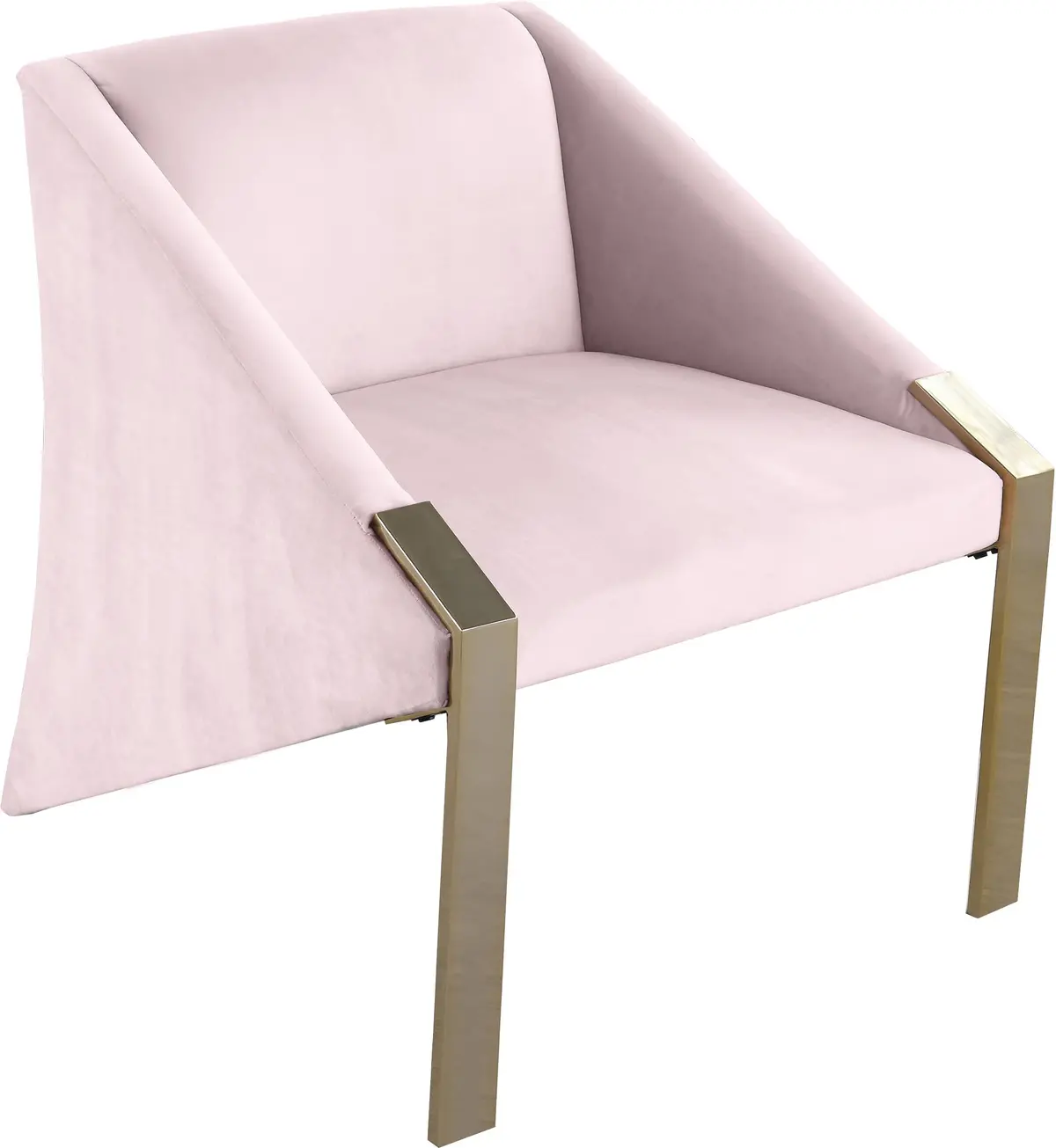 Rivet Pink Velvet Accent Chair 1