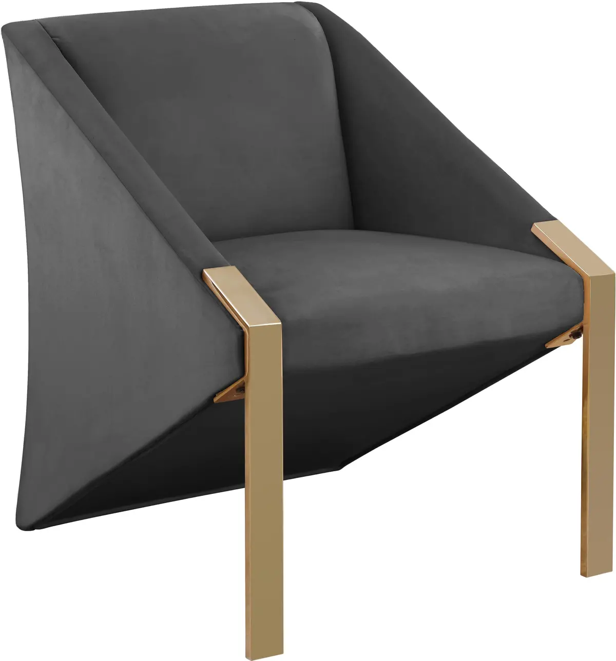 Rivet Grey Velvet Accent Chair 1