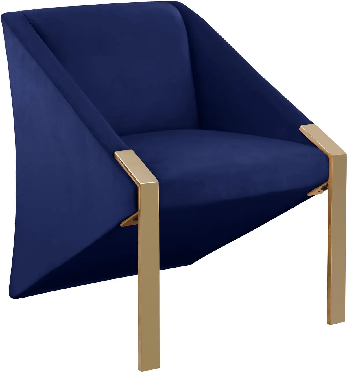 Rivet Navy Velvet Accent Chair 1