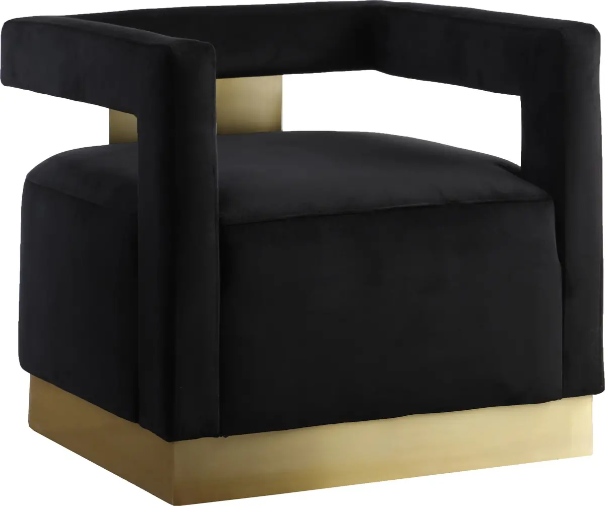 Armani Black Velvet Accent Chair 1