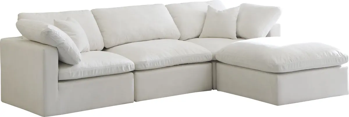 Plush Cream Velvet Standard Cloud Modular Sectional 1