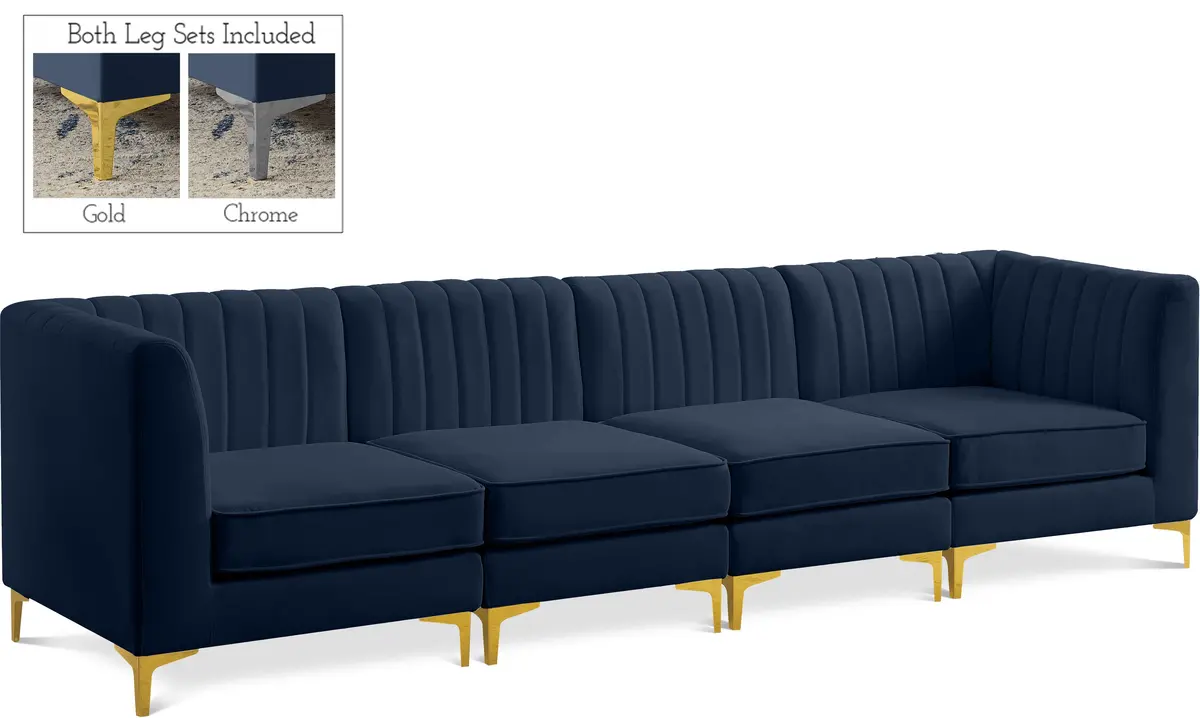 Alina Navy Velvet Modular Sofa 1