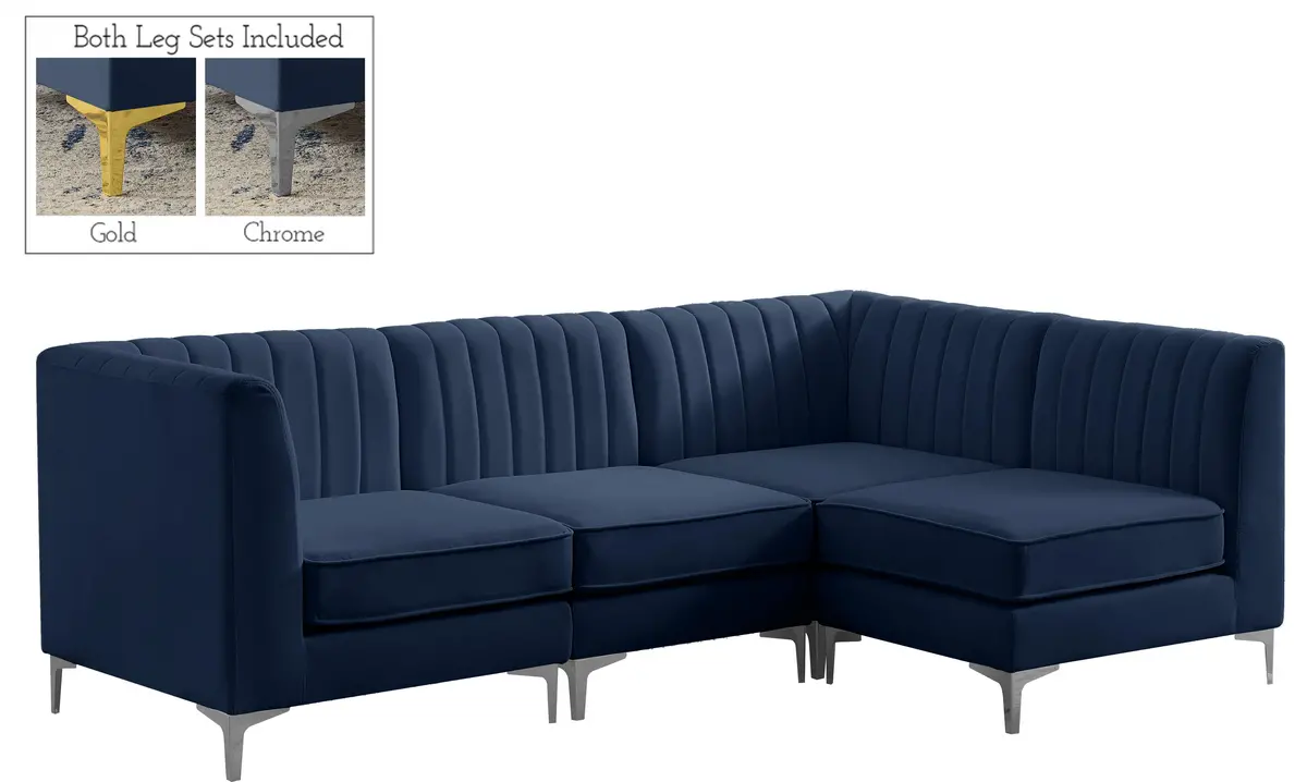 Alina Navy Velvet Modular Sectional 2