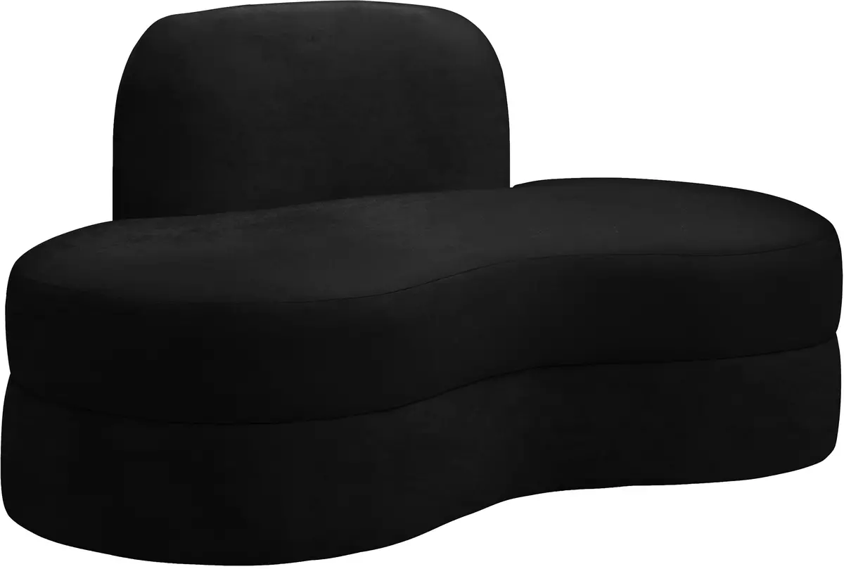 Mitzy Black Velvet Loveseat 1