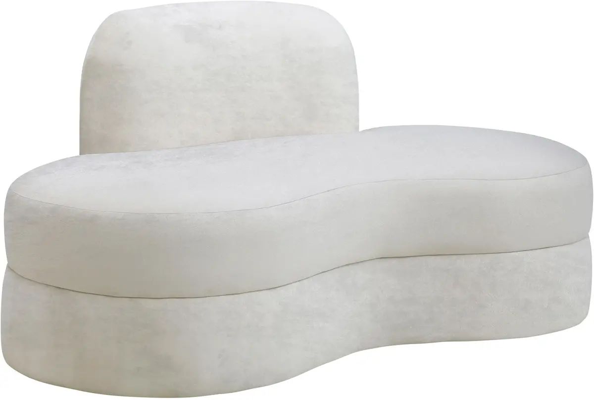 Mitzy Cream Velvet Loveseat 1