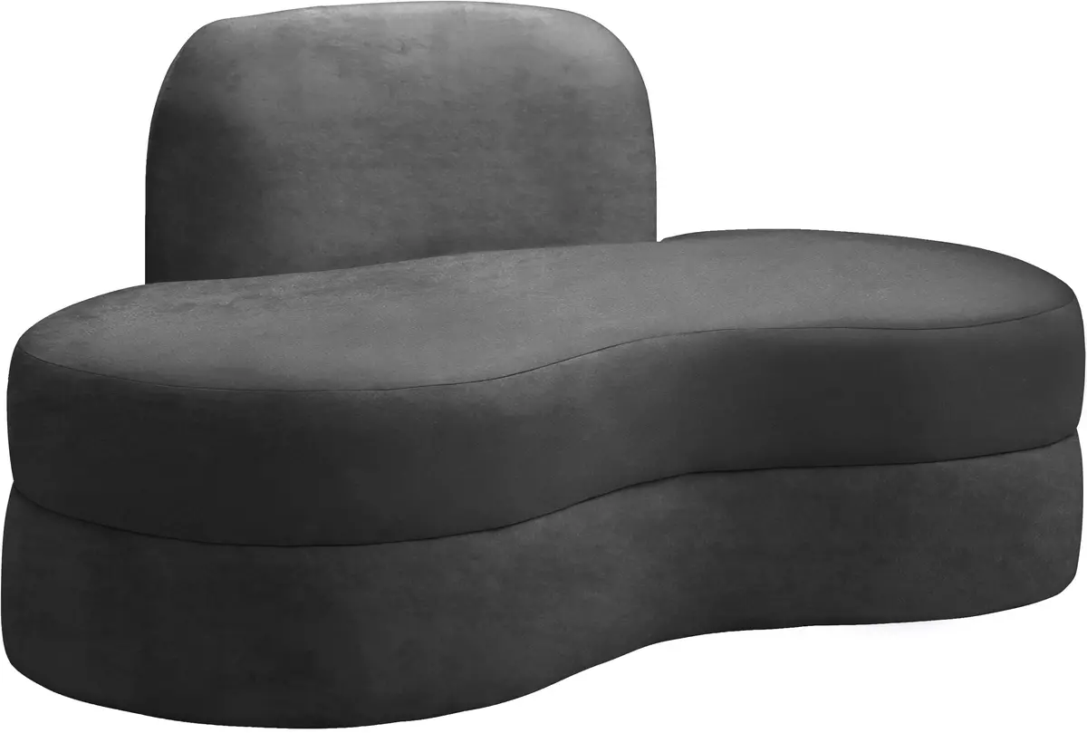 Mitzy Grey Velvet Loveseat 1