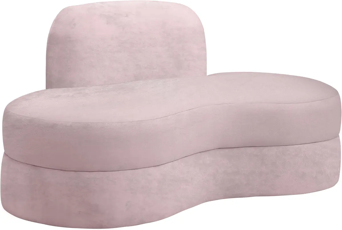 Mitzy Pink Velvet Loveseat 1