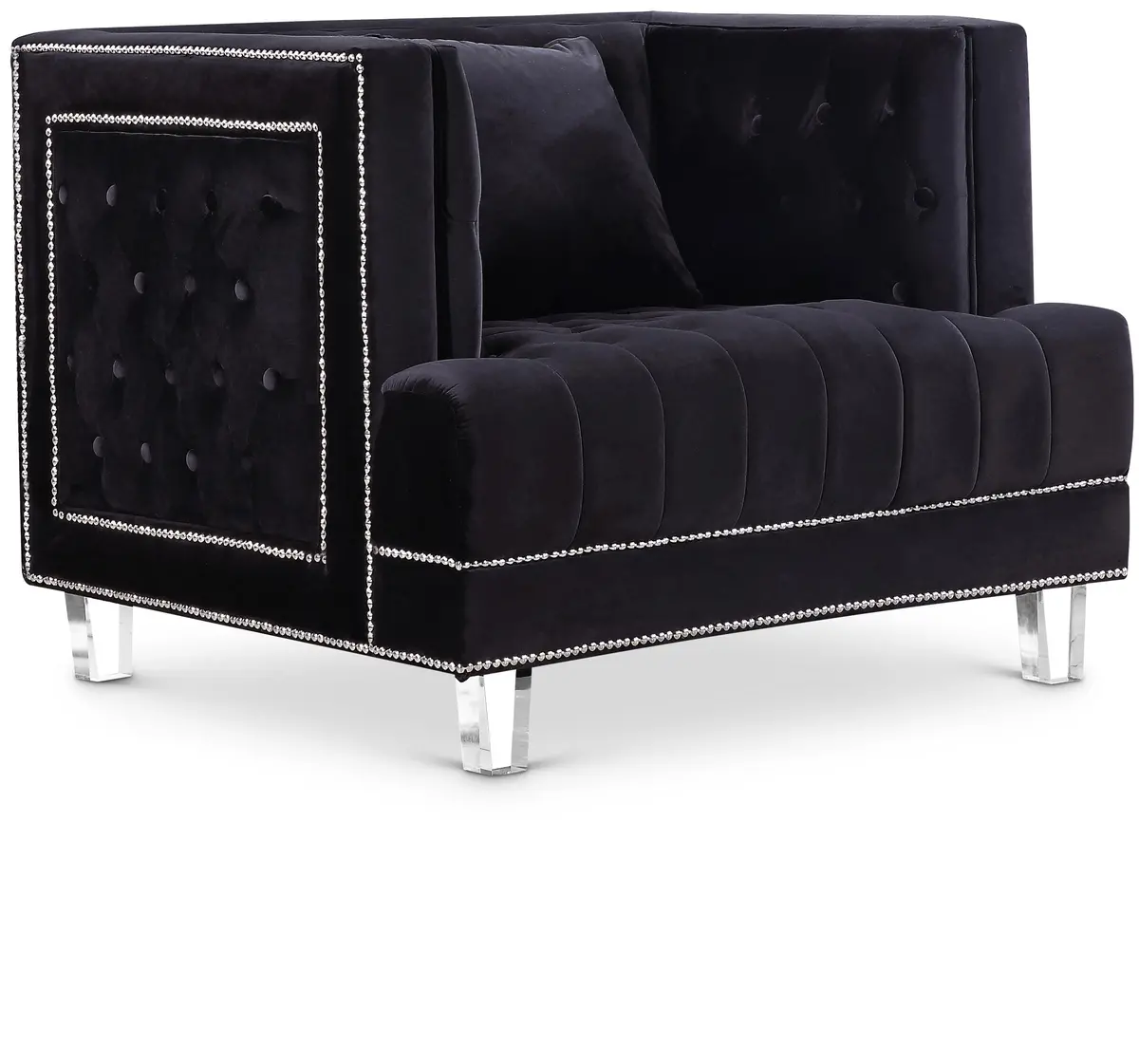 Lucas Black Velvet Chair 1