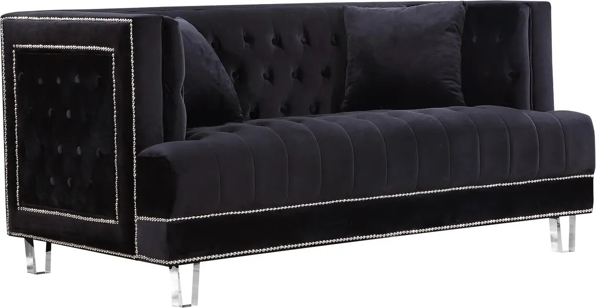Lucas Black Velvet Loveseat 1