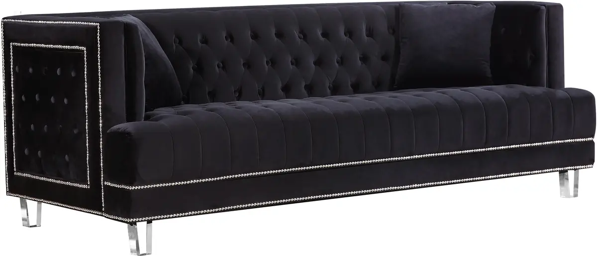 Lucas Black Velvet Sofa 1