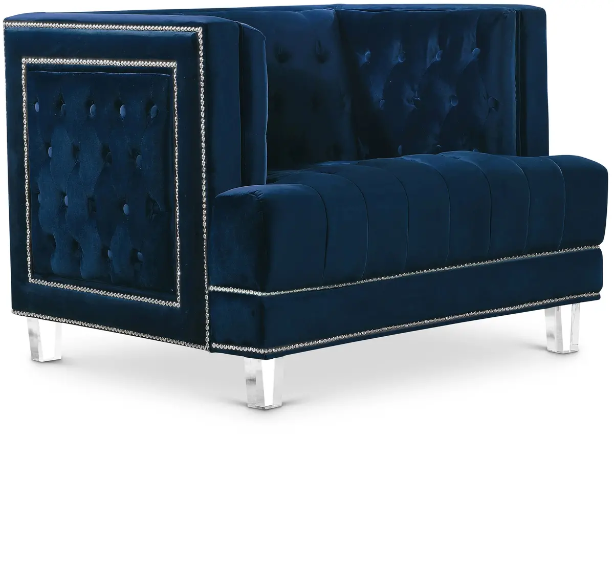 Lucas Navy Velvet Chair 1