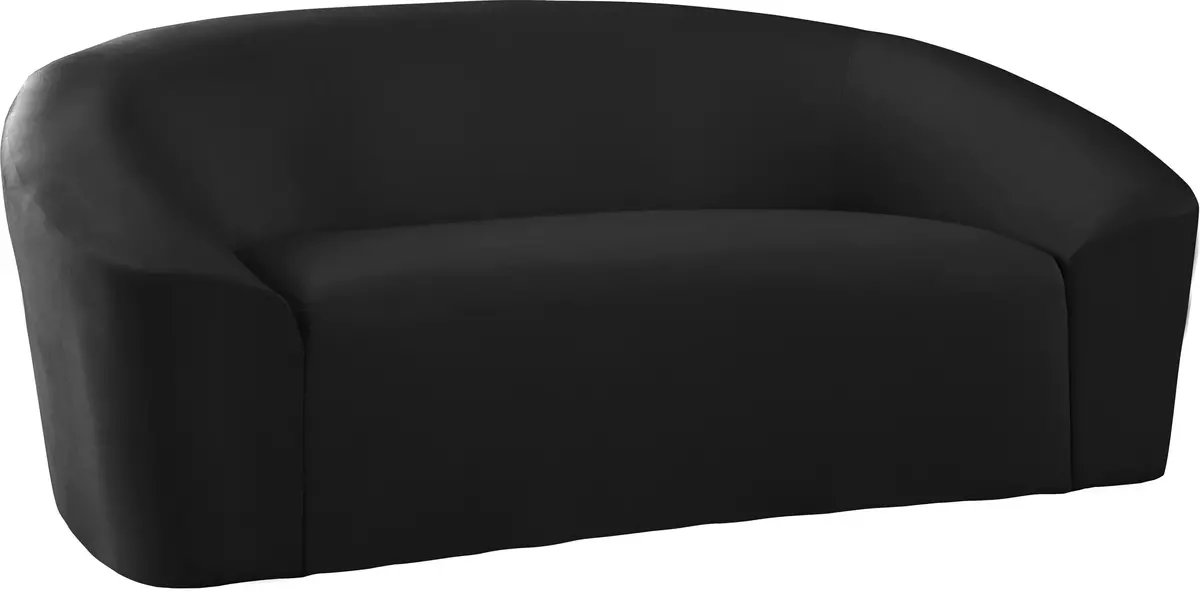 Riley Black Velvet Loveseat 1