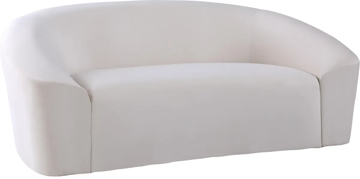 Riley Cream Velvet Loveseat 1