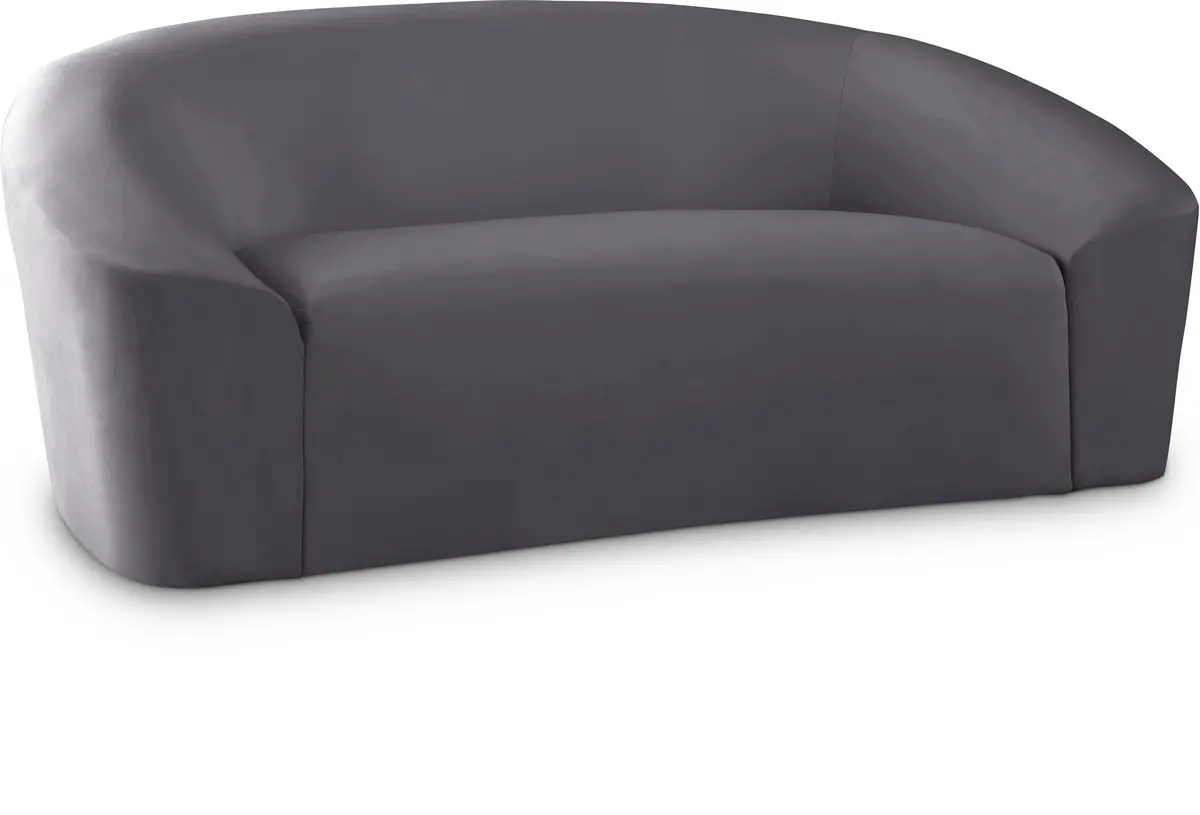 Riley Grey Velvet Loveseat 1