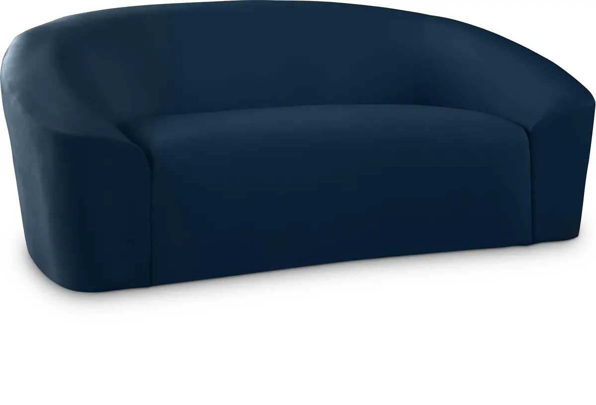 Riley Navy Velvet Loveseat 1
