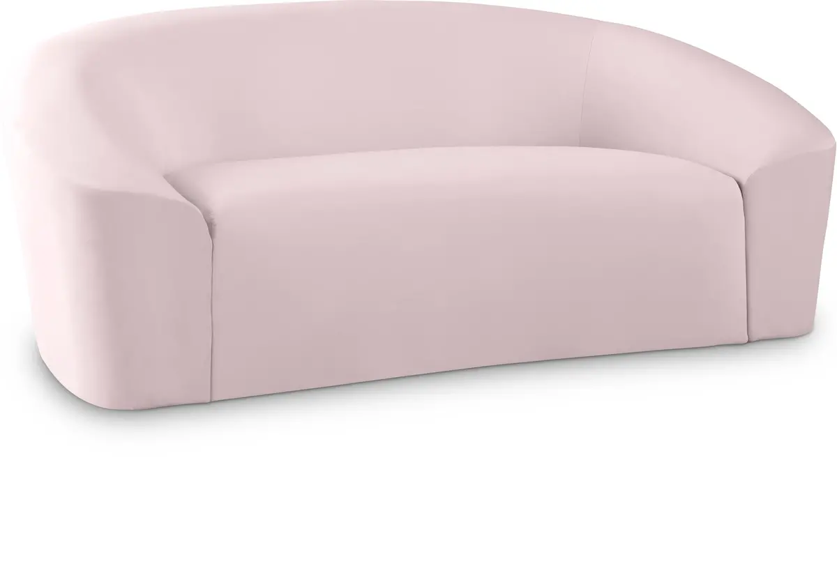 Riley Pink Velvet Loveseat 1